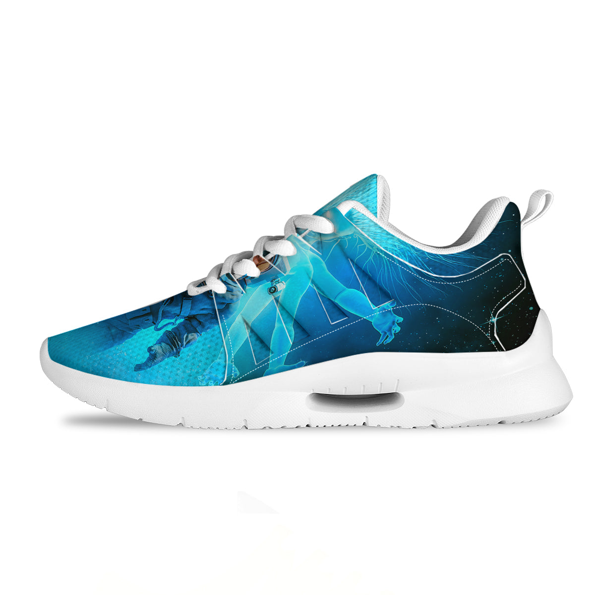Astronaut And Female Alien Print Tennis Shoes-grizzshop