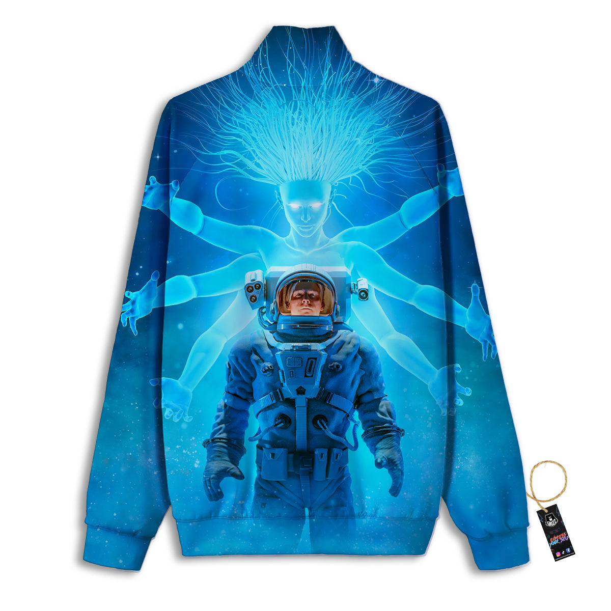 Astronaut And Female Alien Print Track Jacket-grizzshop