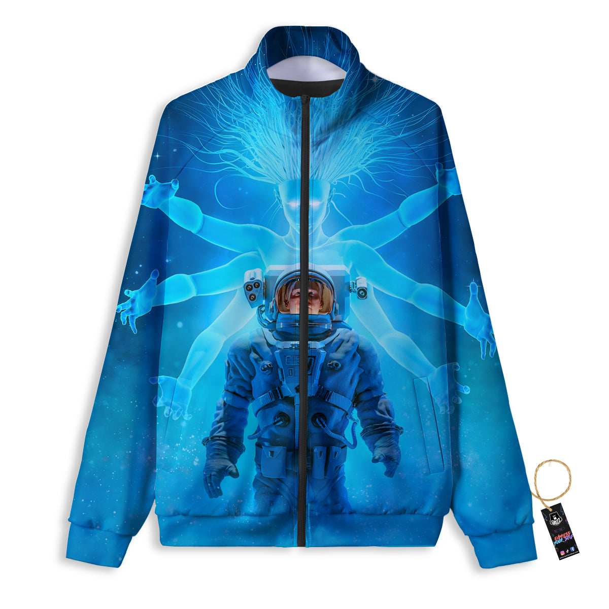 Astronaut And Female Alien Print Track Jacket-grizzshop