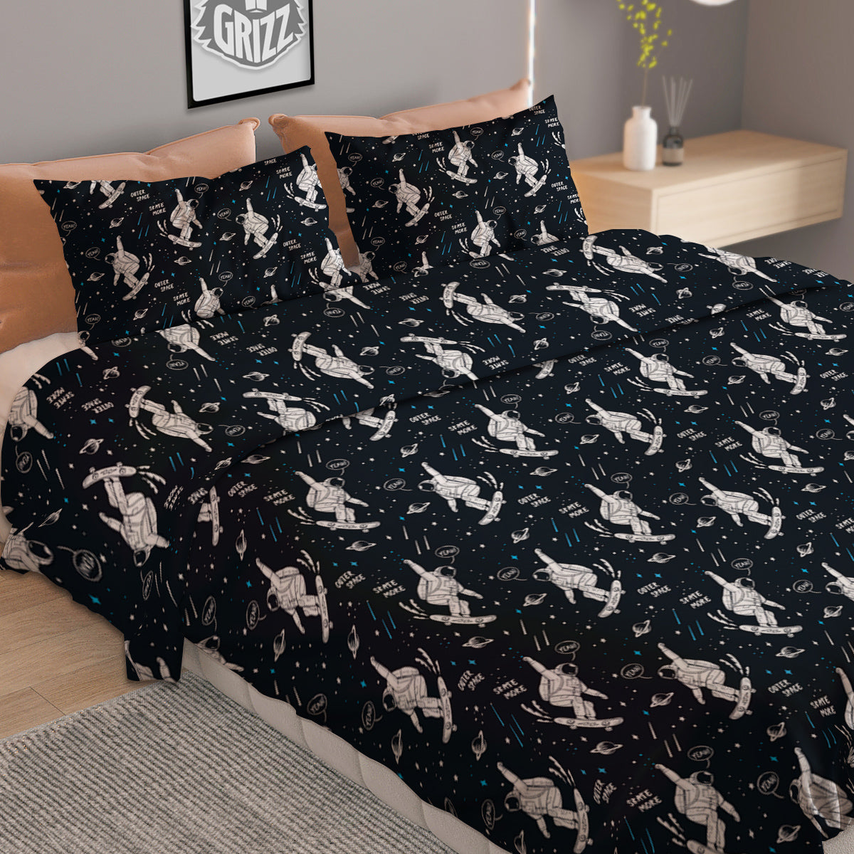 Argyle Diamond Shapes Black And White Print Pattern Duvet Cover Bedding Set