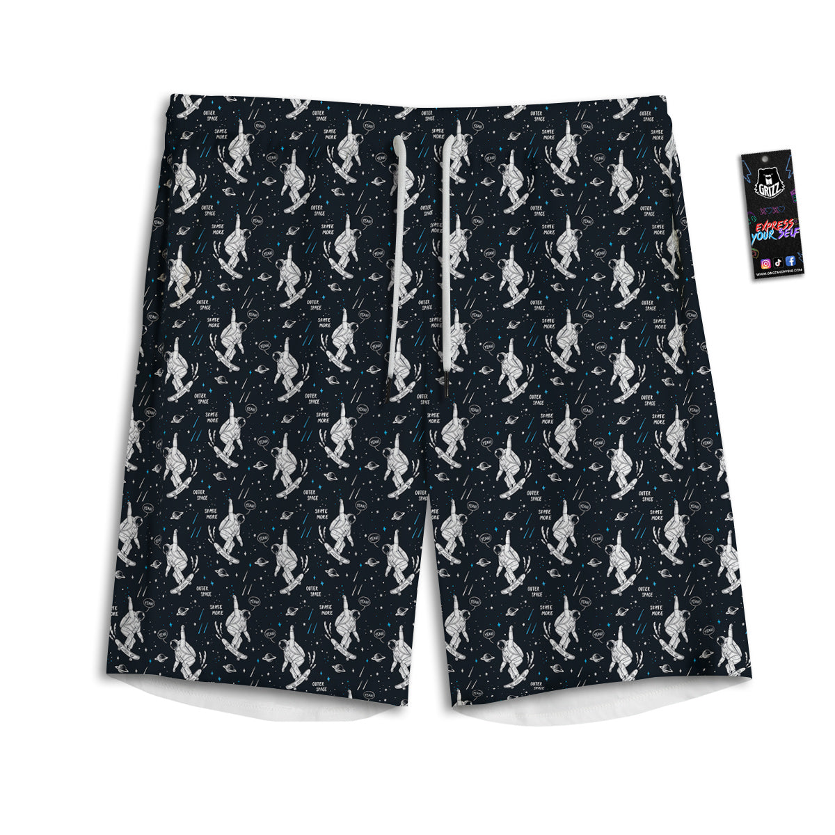 Astronaut Cute Print Pattern Men's Athletic Shorts