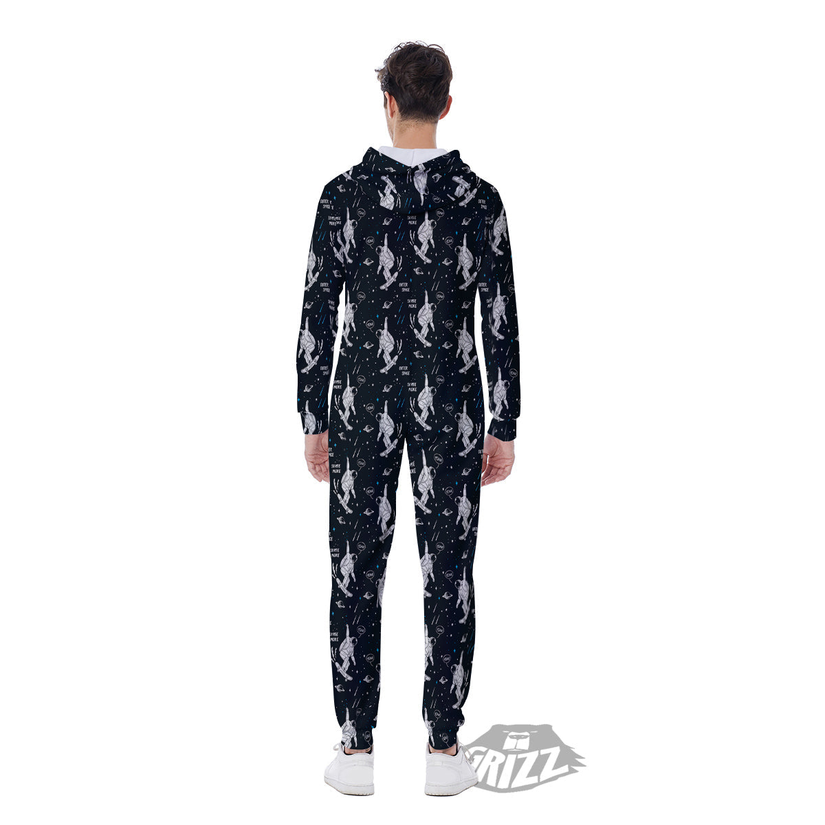 Astronaut Cute Print Pattern Men's Jumpsuit-grizzshop