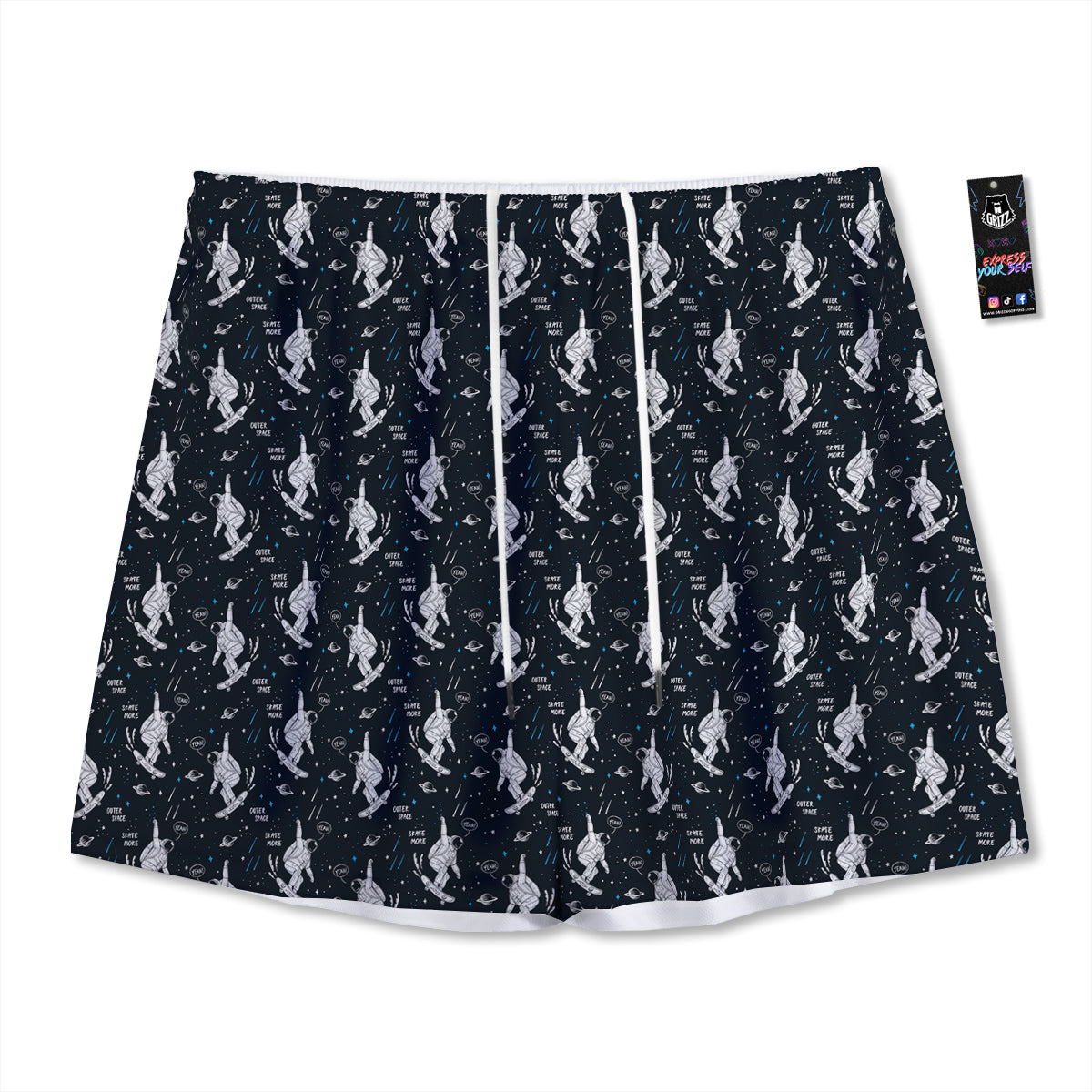 Argyle Diamond Shapes Black And White Print Pattern Mesh Shorts
