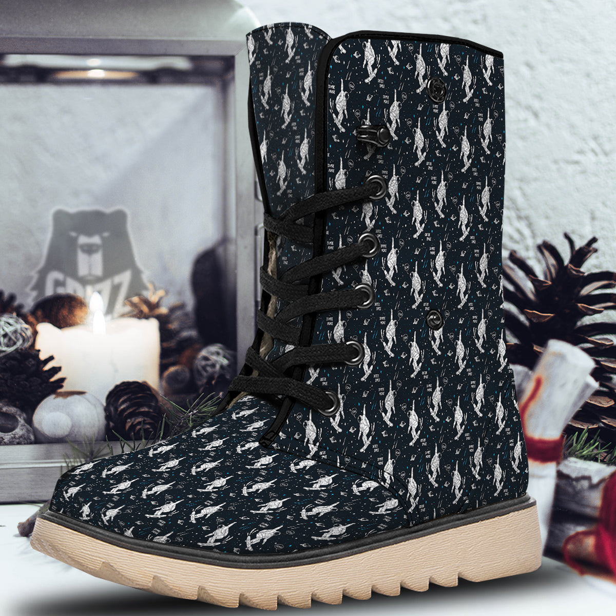 Astronaut Cute Print Pattern Snow Boots-grizzshop