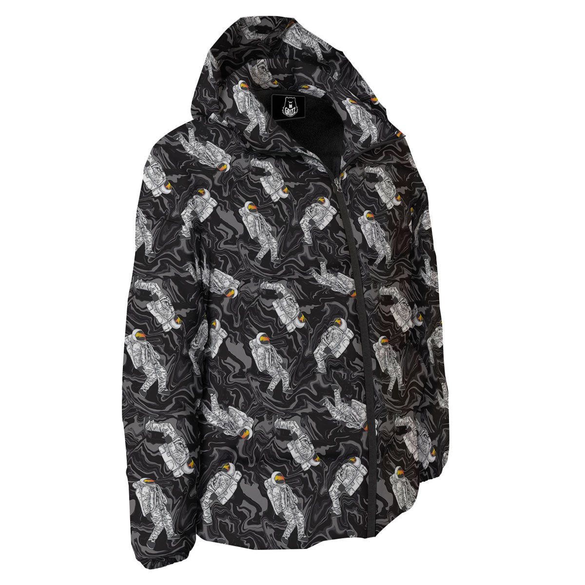 Astronaut Floating In Space Print Down Jacket-grizzshop