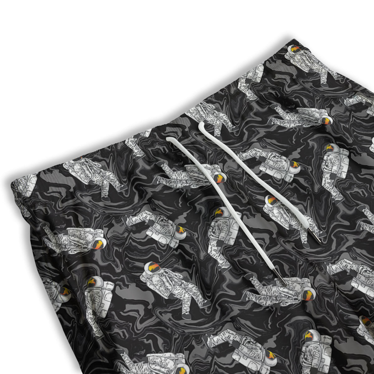 Astronaut Floating In Space Print Men's Athletic Shorts