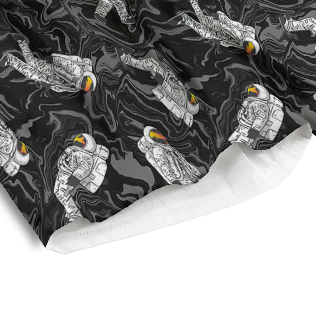 Astronaut Floating In Space Print Men's Athletic Shorts