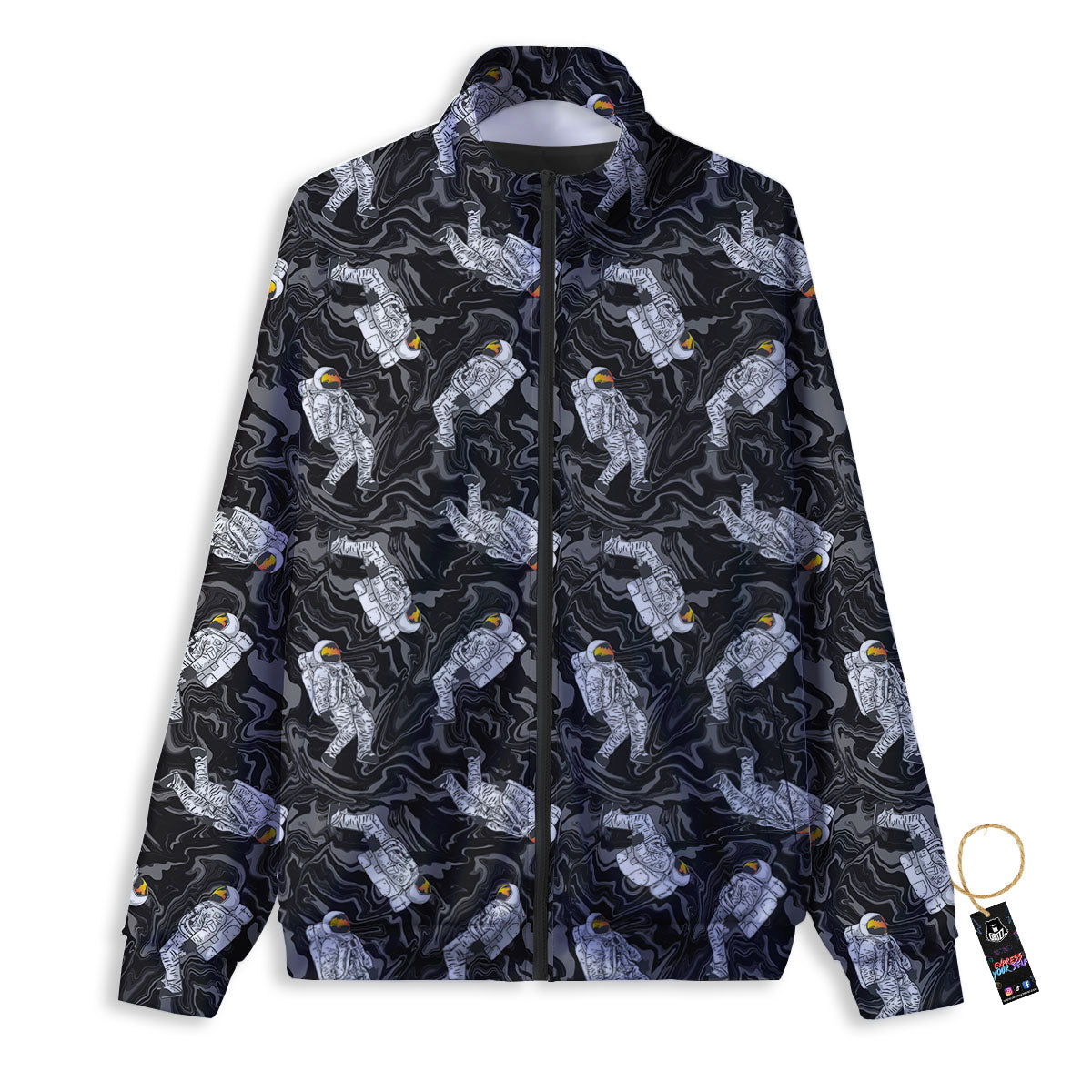 Astronaut Floating In Space Print Track Jacket-grizzshop