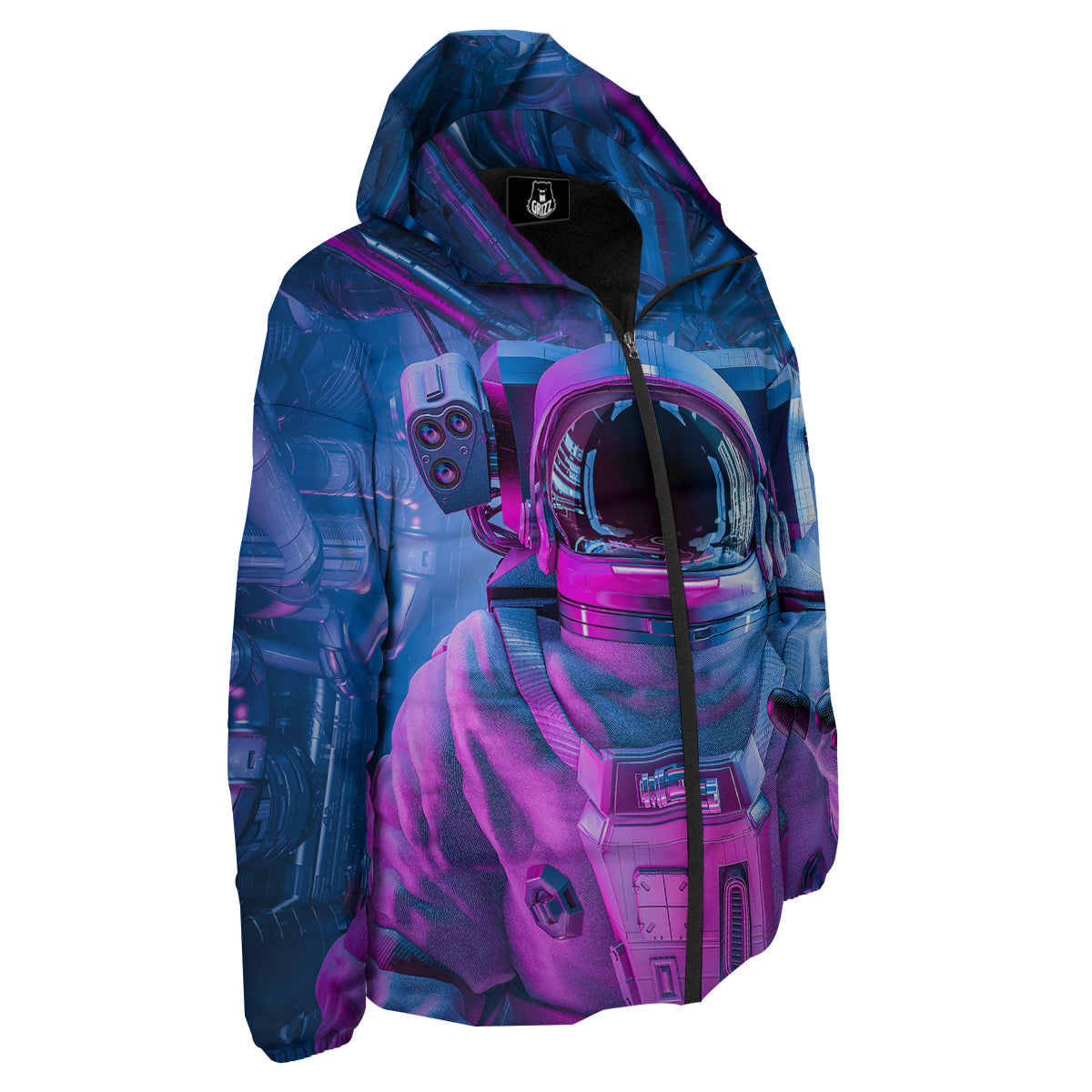 Astronaut Futuristic Print Down Jacket-grizzshop