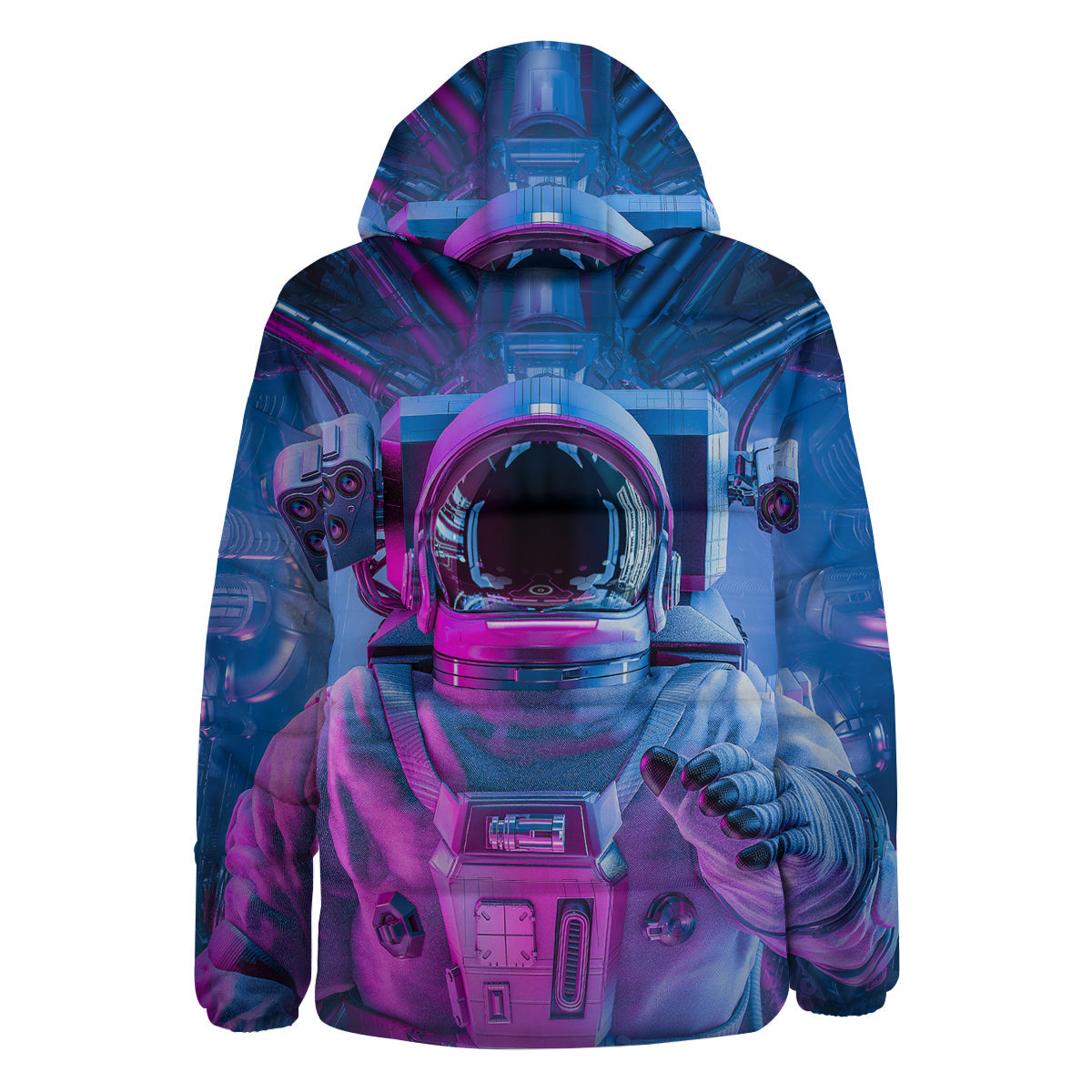 Astronaut Futuristic Print Down Jacket-grizzshop