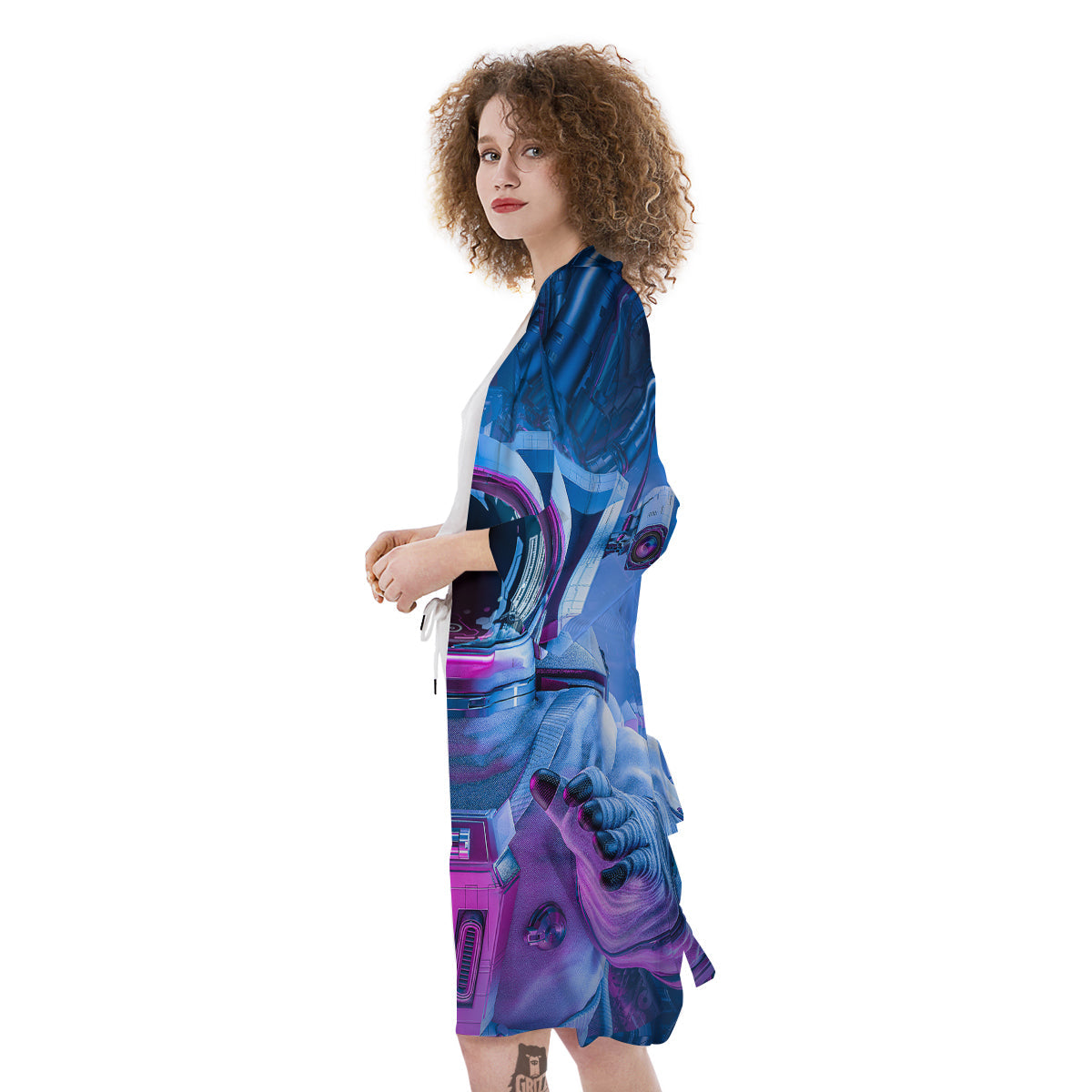 Astronaut Futuristic Print Kimono-grizzshop