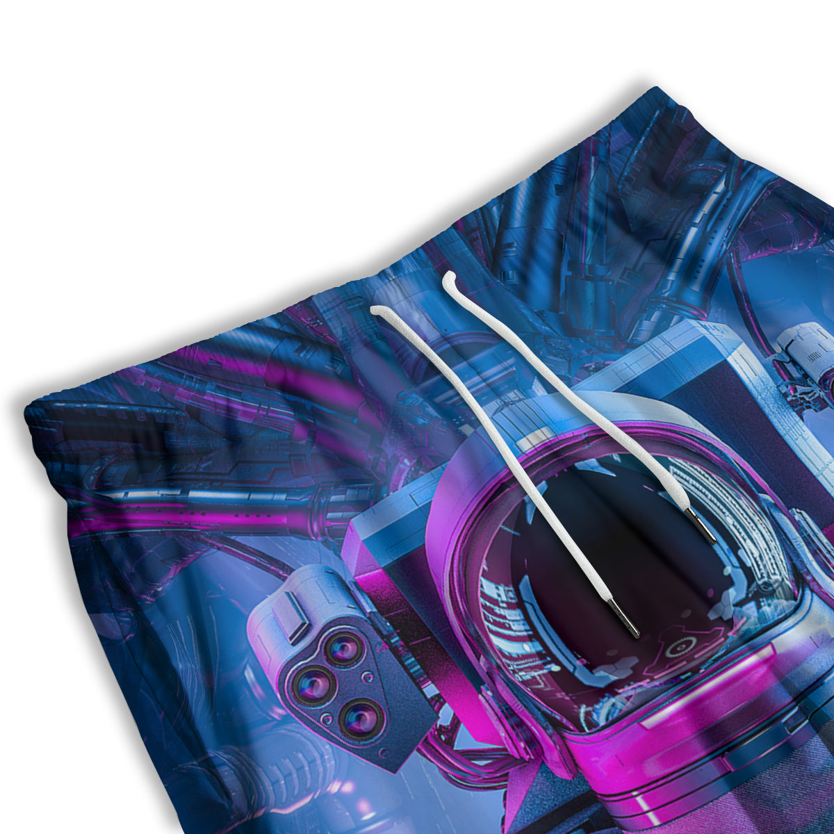 Astronaut Futuristic Print Men's Athletic Shorts