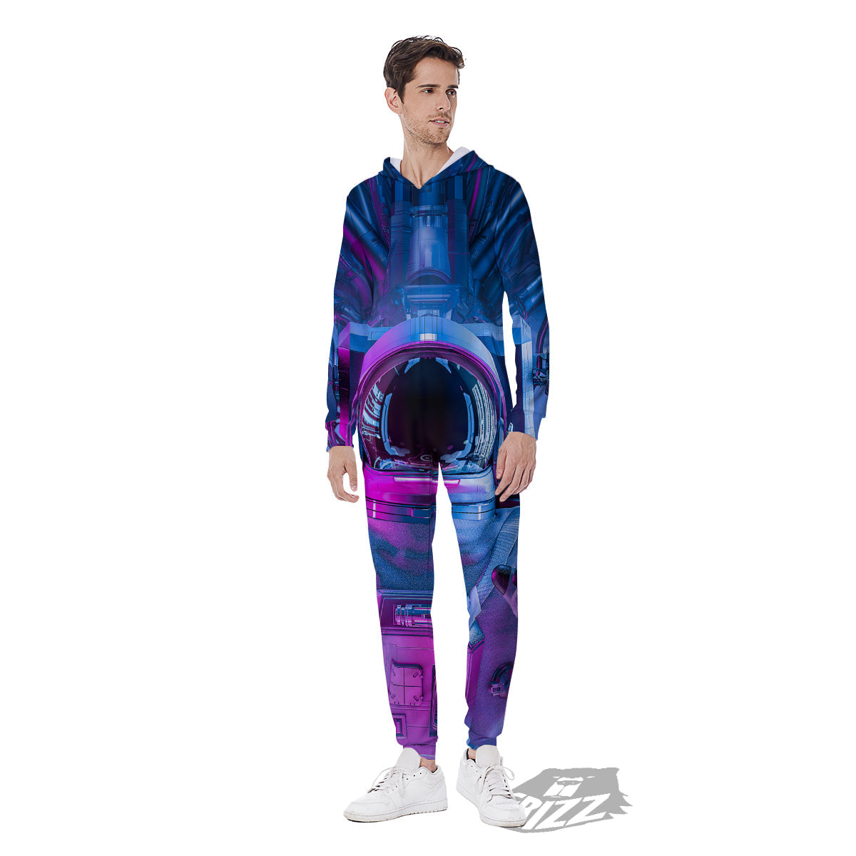 Astronaut Futuristic Print Men's Jumpsuit-grizzshop