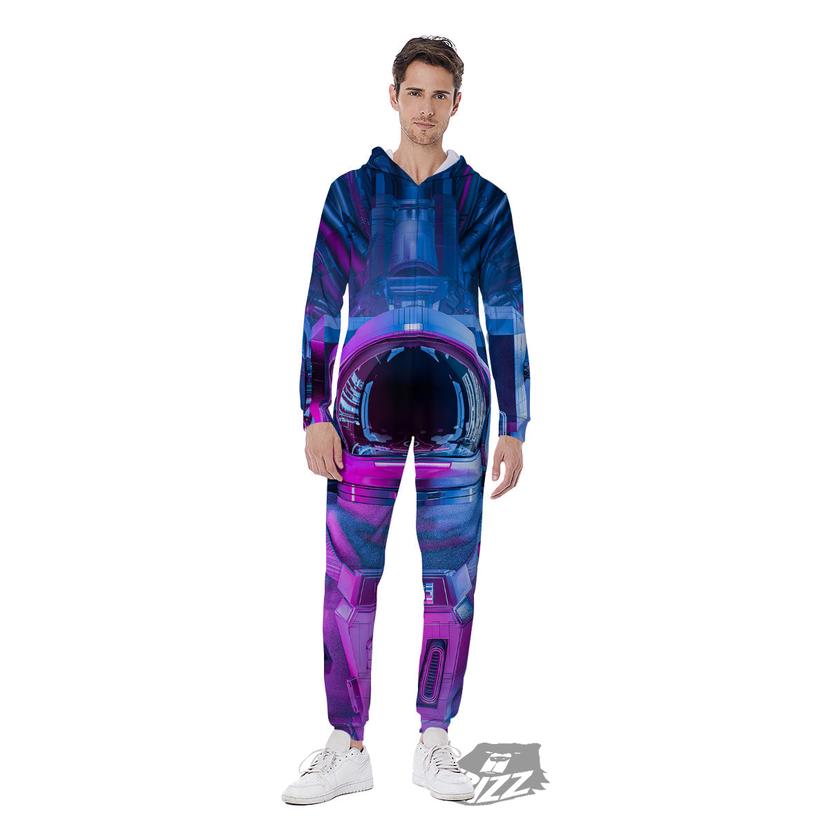 Astronaut Futuristic Print Men's Jumpsuit-grizzshop