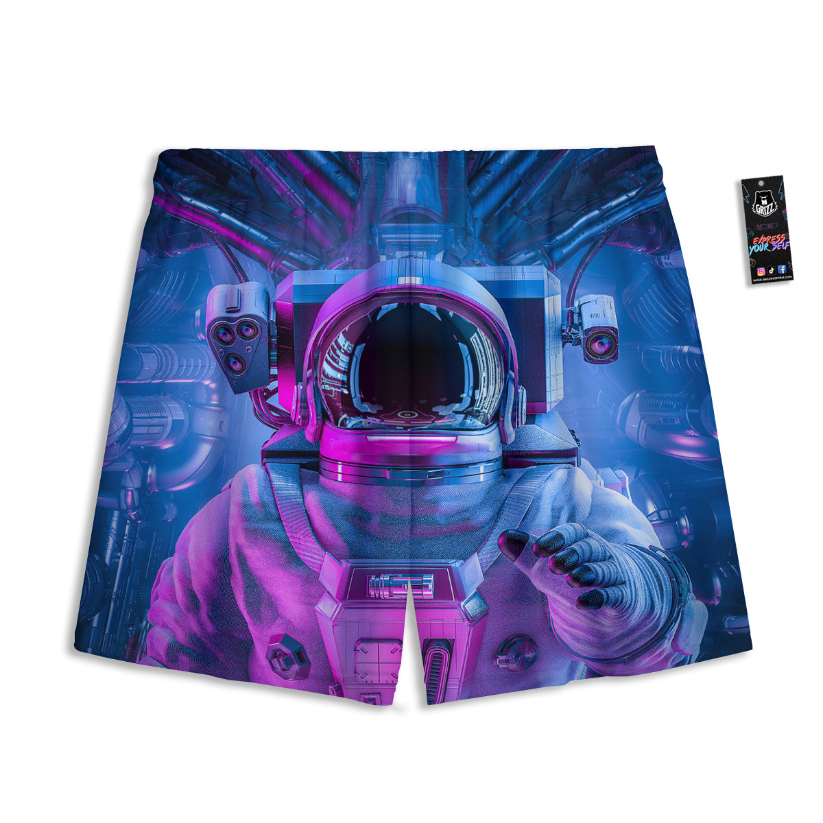 Bulldog Geometric English Print Mesh Shorts