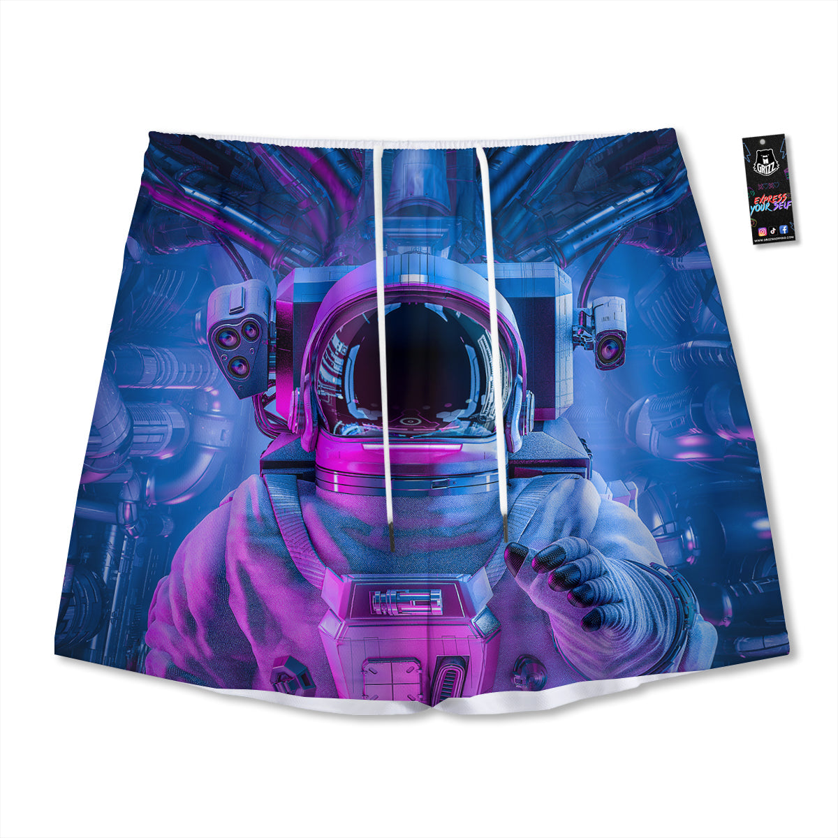 Bulldog Geometric English Print Mesh Shorts