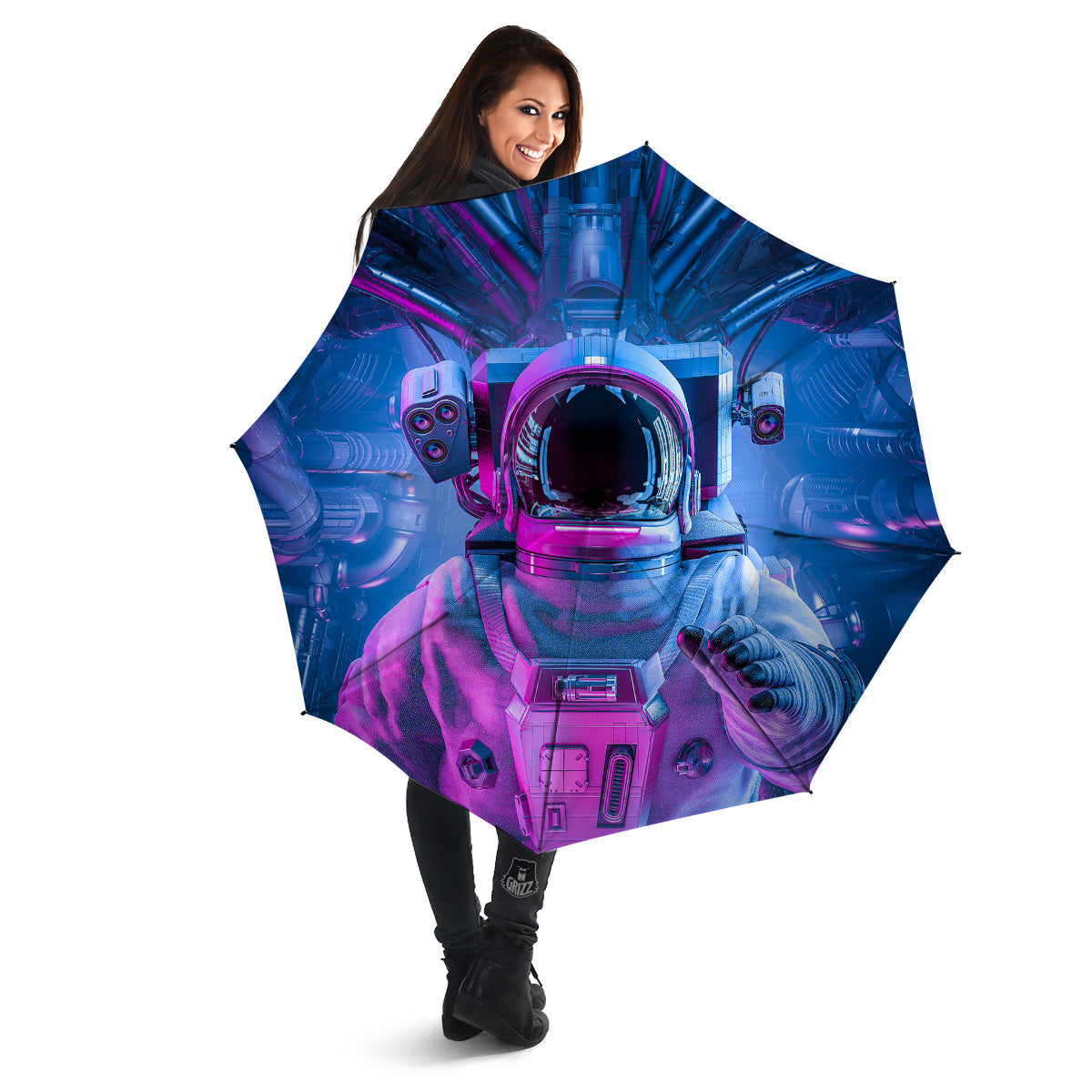 Astronaut Futuristic Print Umbrella-grizzshop