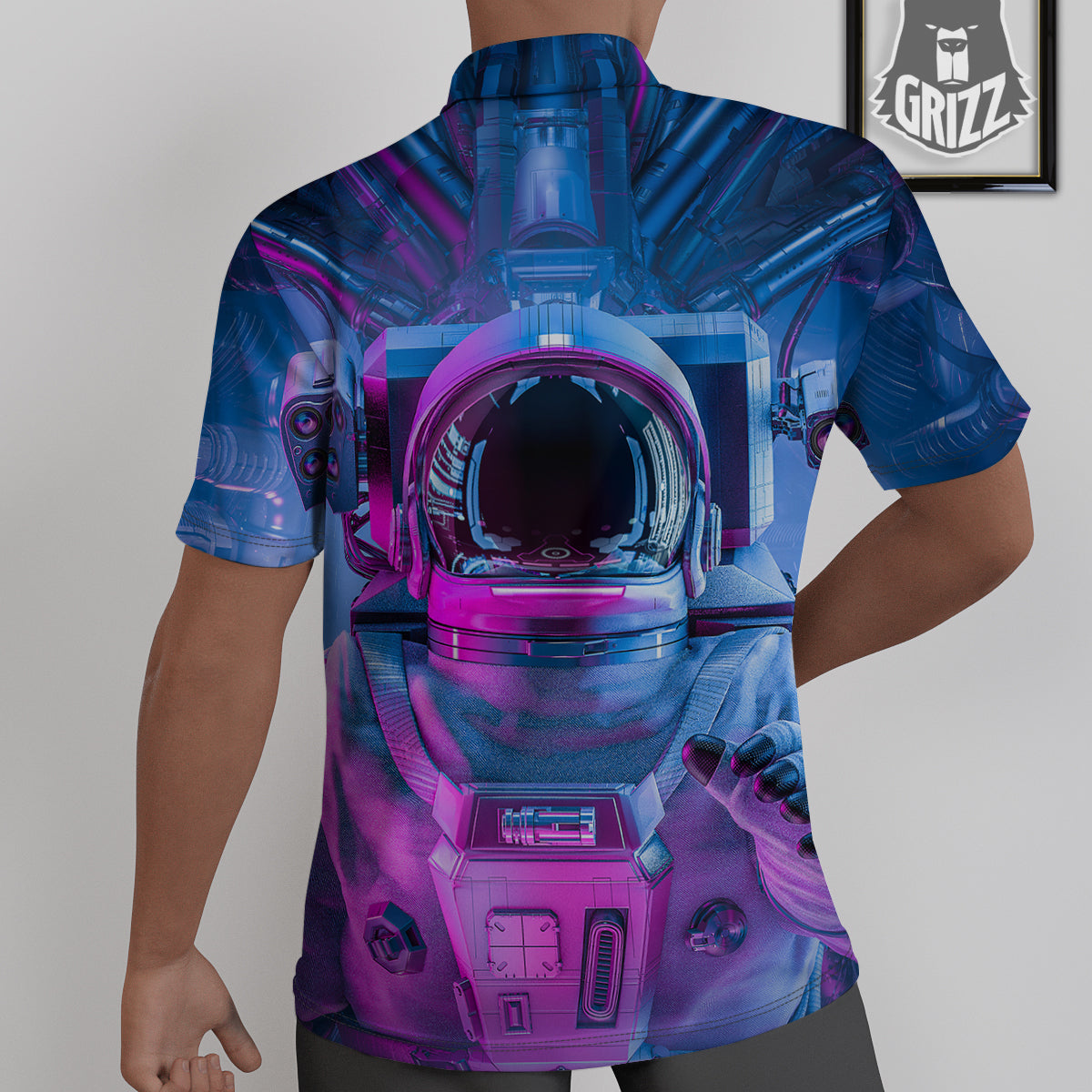 Astronaut Futuristic Print Untucked Shirts-grizzshop