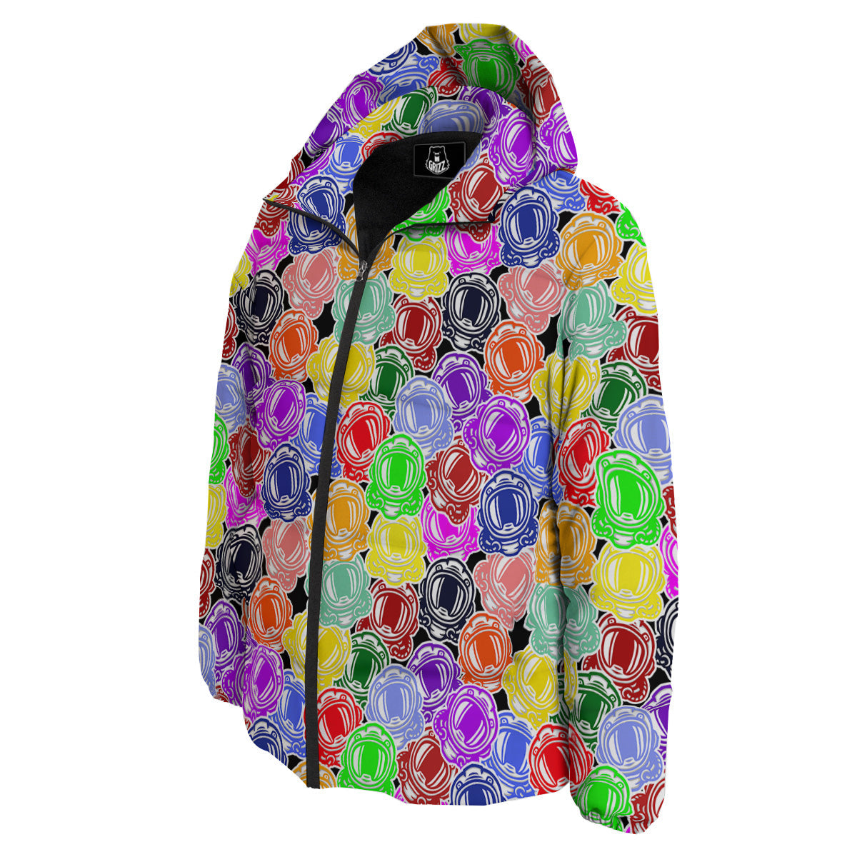 Astronaut Helmet Colorful Print Pattern Down Jacket-grizzshop