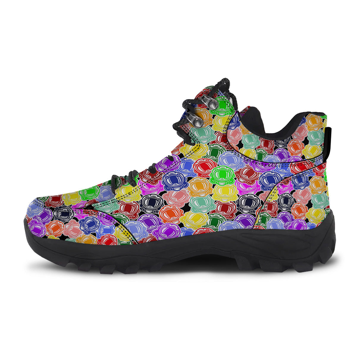 Astronaut Helmet Colorful Print Pattern Hiking Shoes-grizzshop