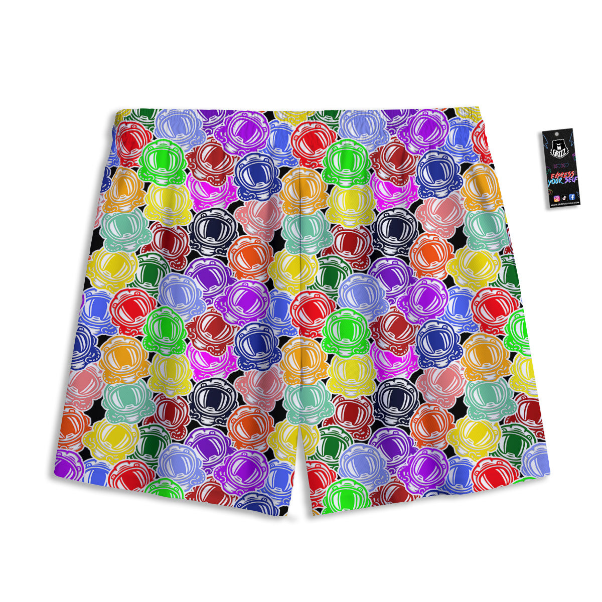 Bullseye Target Grunge Print Mesh Shorts