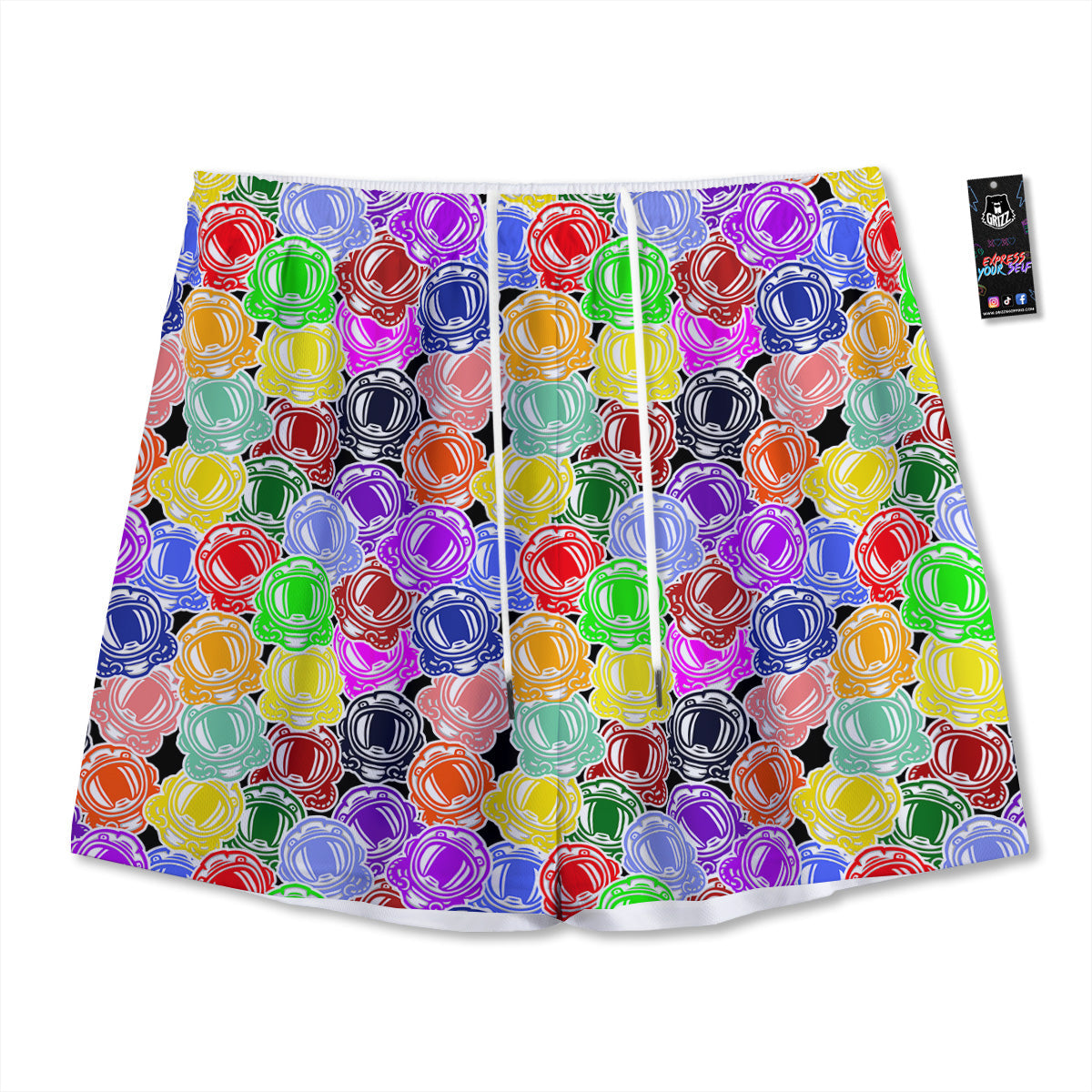 Bullseye Target Grunge Print Mesh Shorts