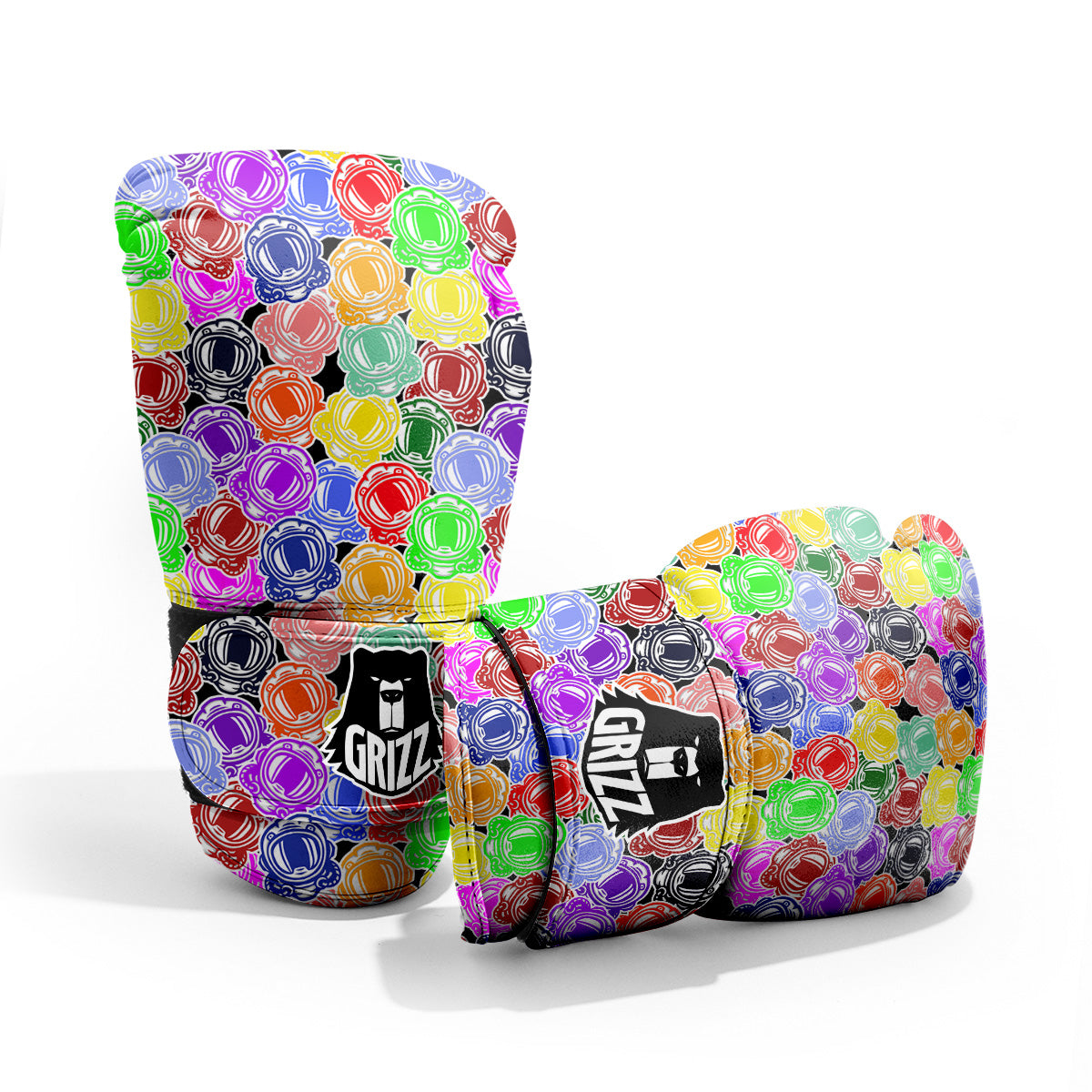 Astronaut Helmet Colorful Print Pattern Pro Boxing Glove