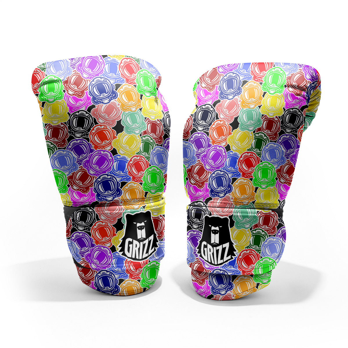 Astronaut Helmet Colorful Print Pattern Pro Boxing Glove