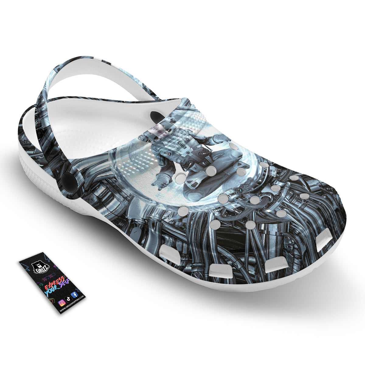 Astronaut In Machine Print Clog-grizzshop