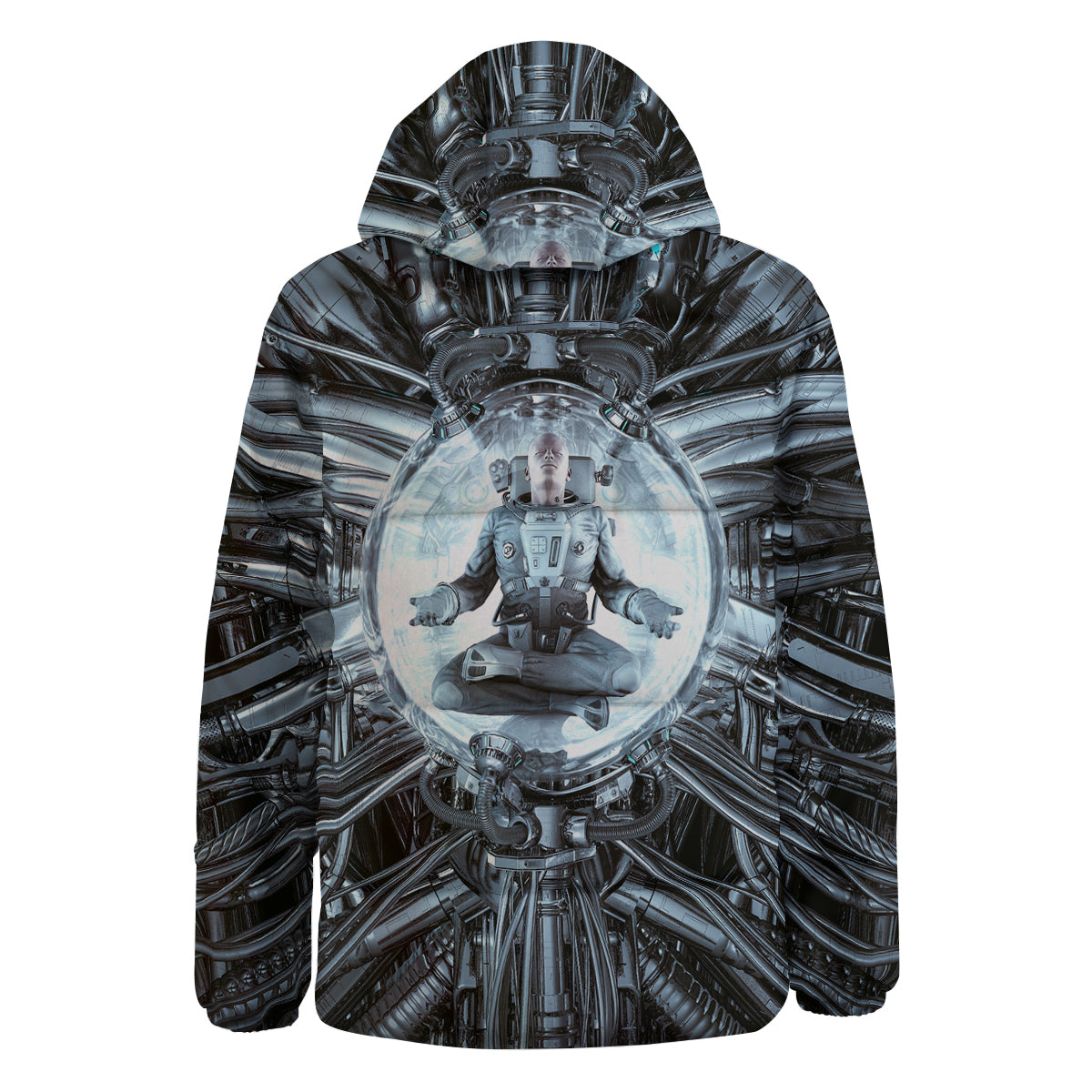 Astronaut In Machine Print Down Jacket-grizzshop
