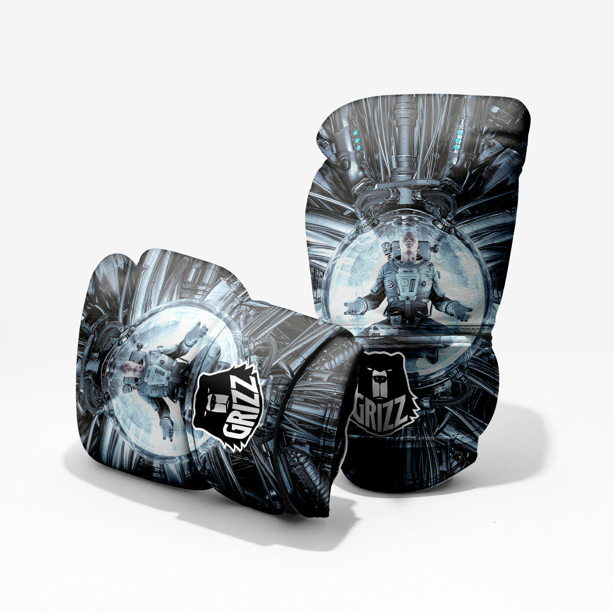 Astronaut In Machine Print Pro Boxing Glove