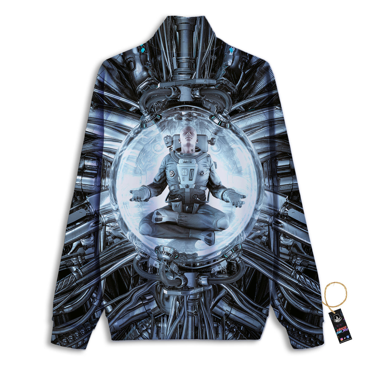 Astronaut In Machine Print Track Jacket-grizzshop