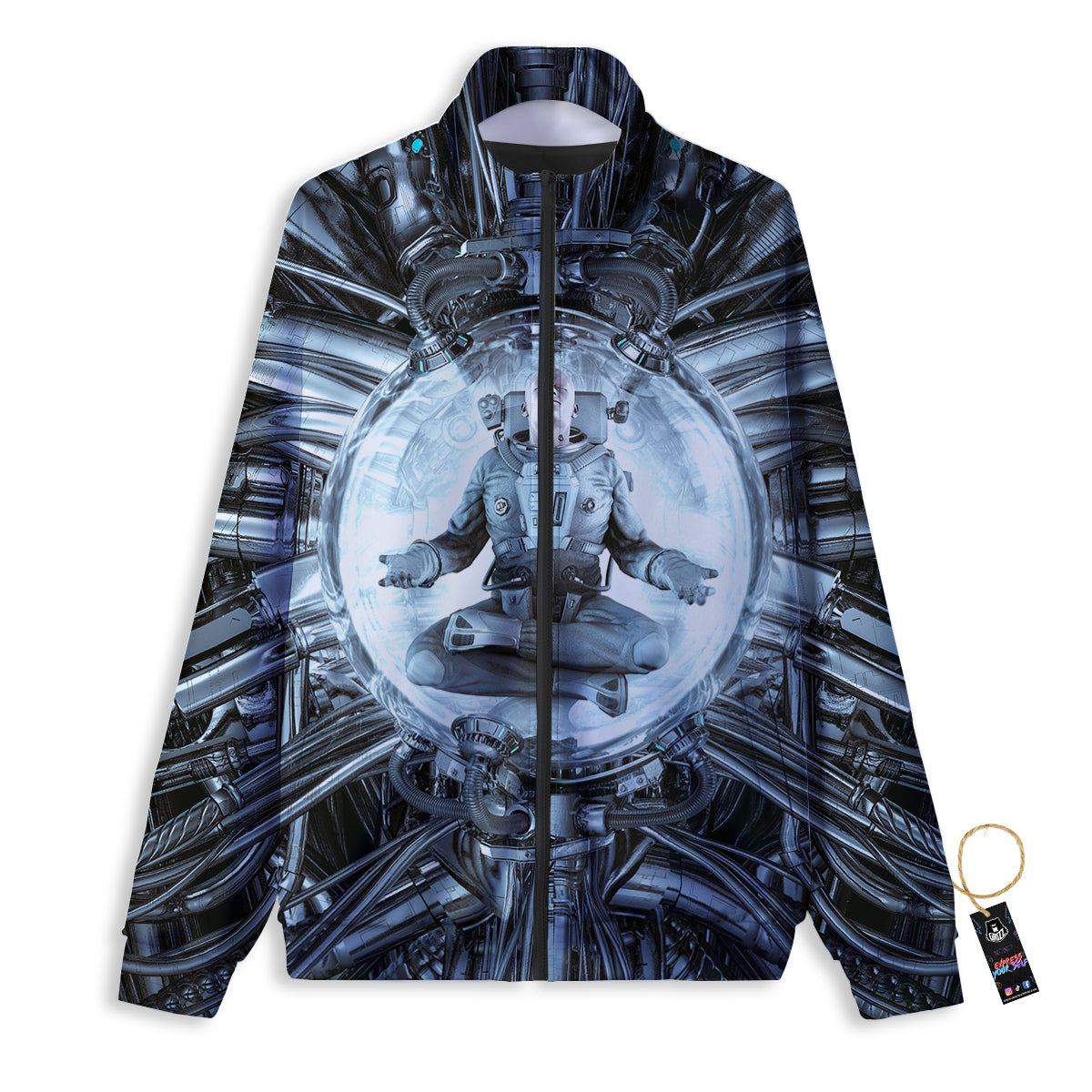 Astronaut In Machine Print Track Jacket-grizzshop