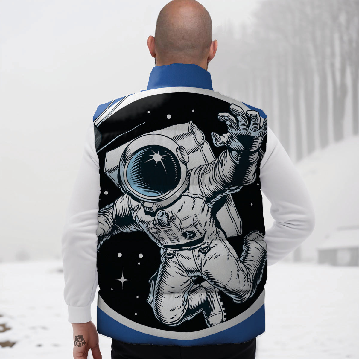 Astronaut In The Space Print Down Vest