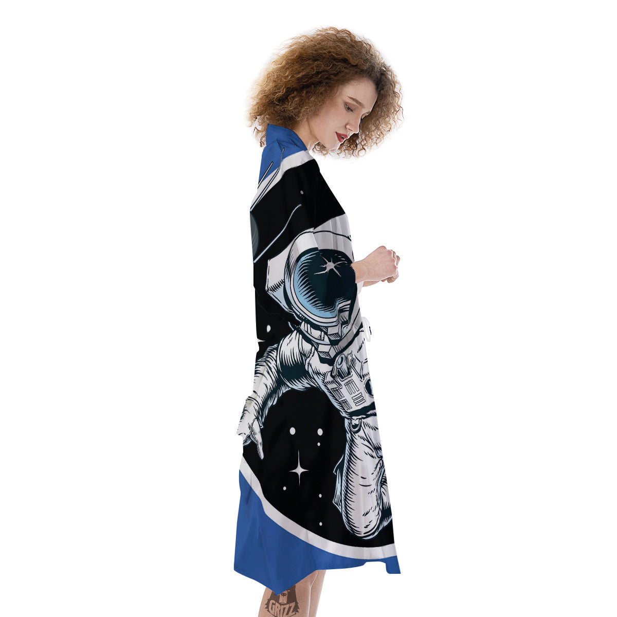 Astronaut In The Space Print Kimono-grizzshop
