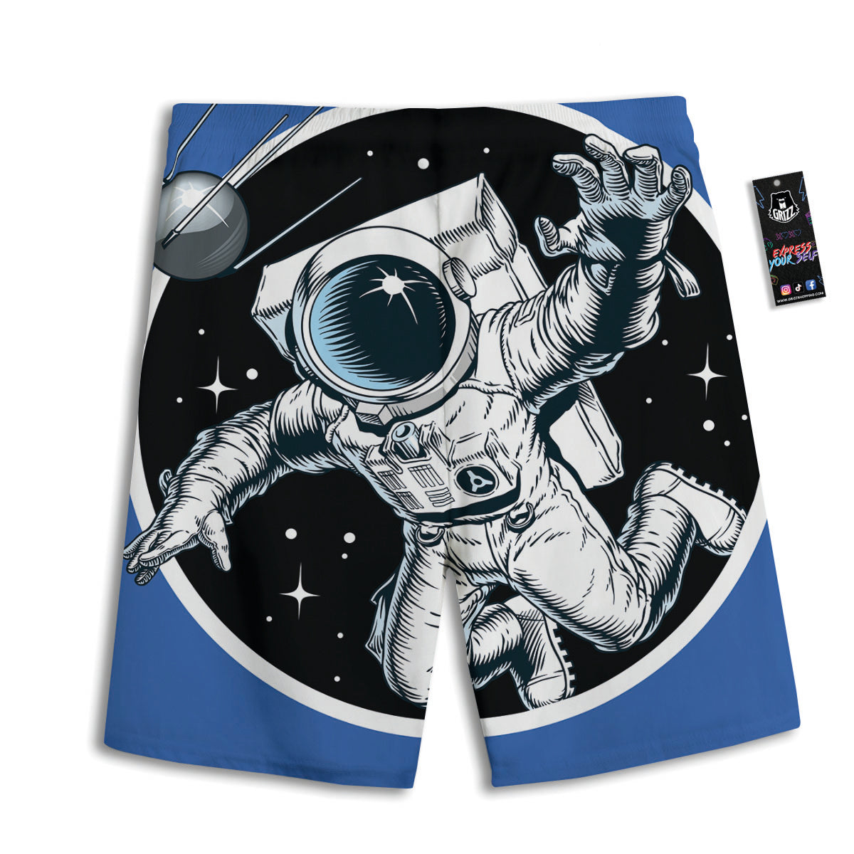 Astronaut In The Space Print Men's Athletic Shorts