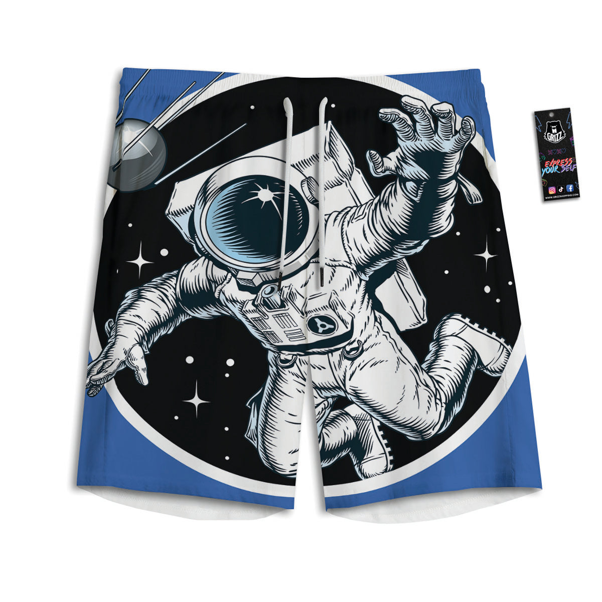 Astronaut In The Space Print Men's Athletic Shorts