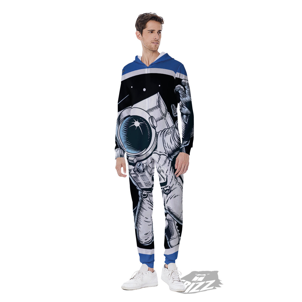 Astronaut In The Space Print Men's Jumpsuit-grizzshop