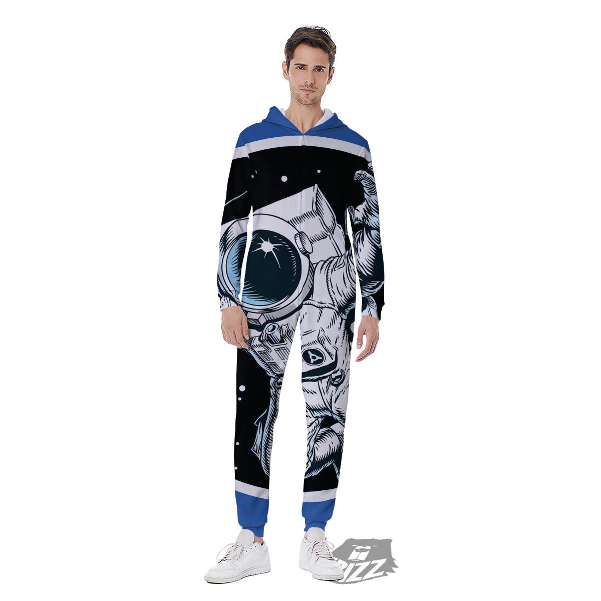 Astronaut In The Space Print Men's Jumpsuit-grizzshop