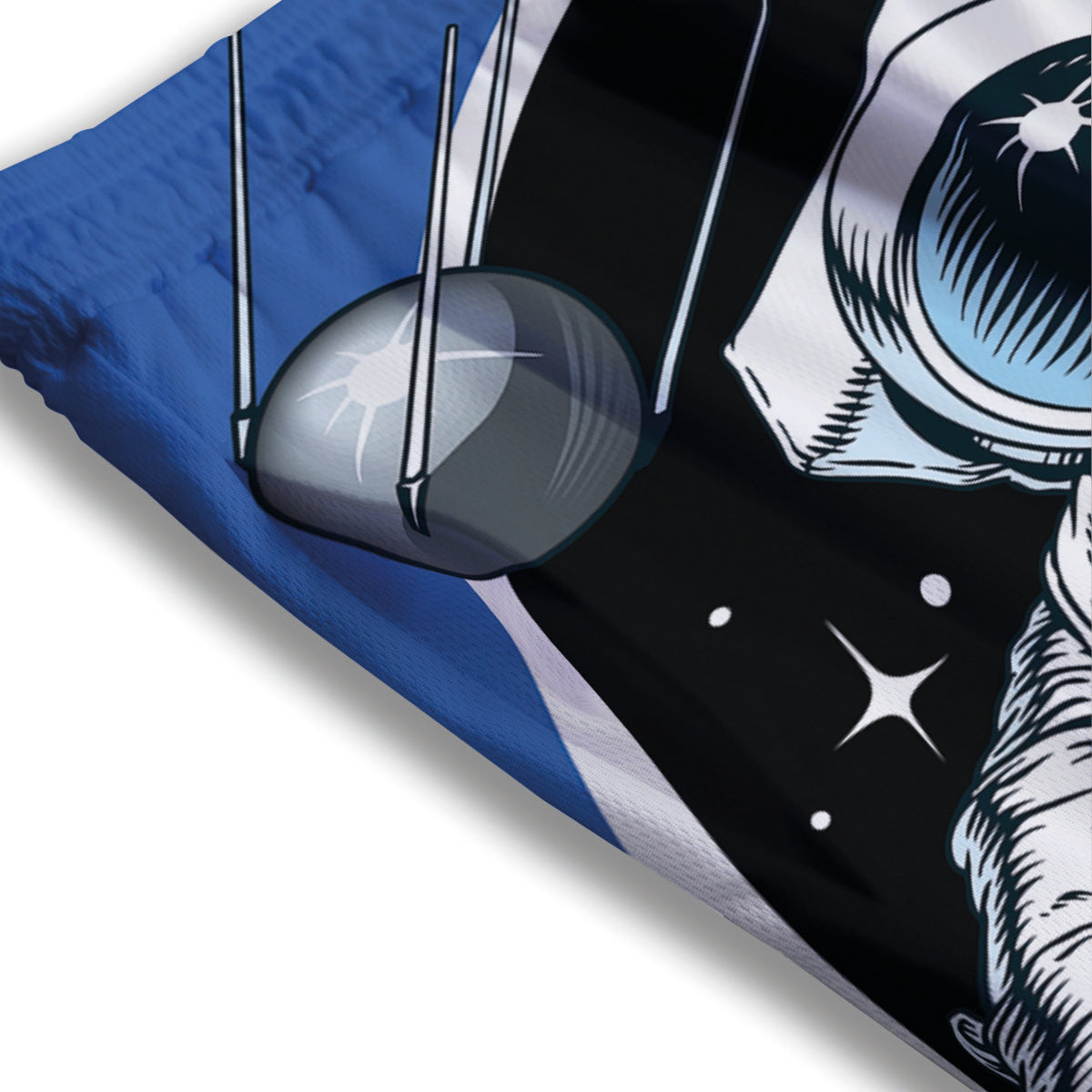 Blue Denim Jeans Polka Dot Print Pattern Mesh Shorts