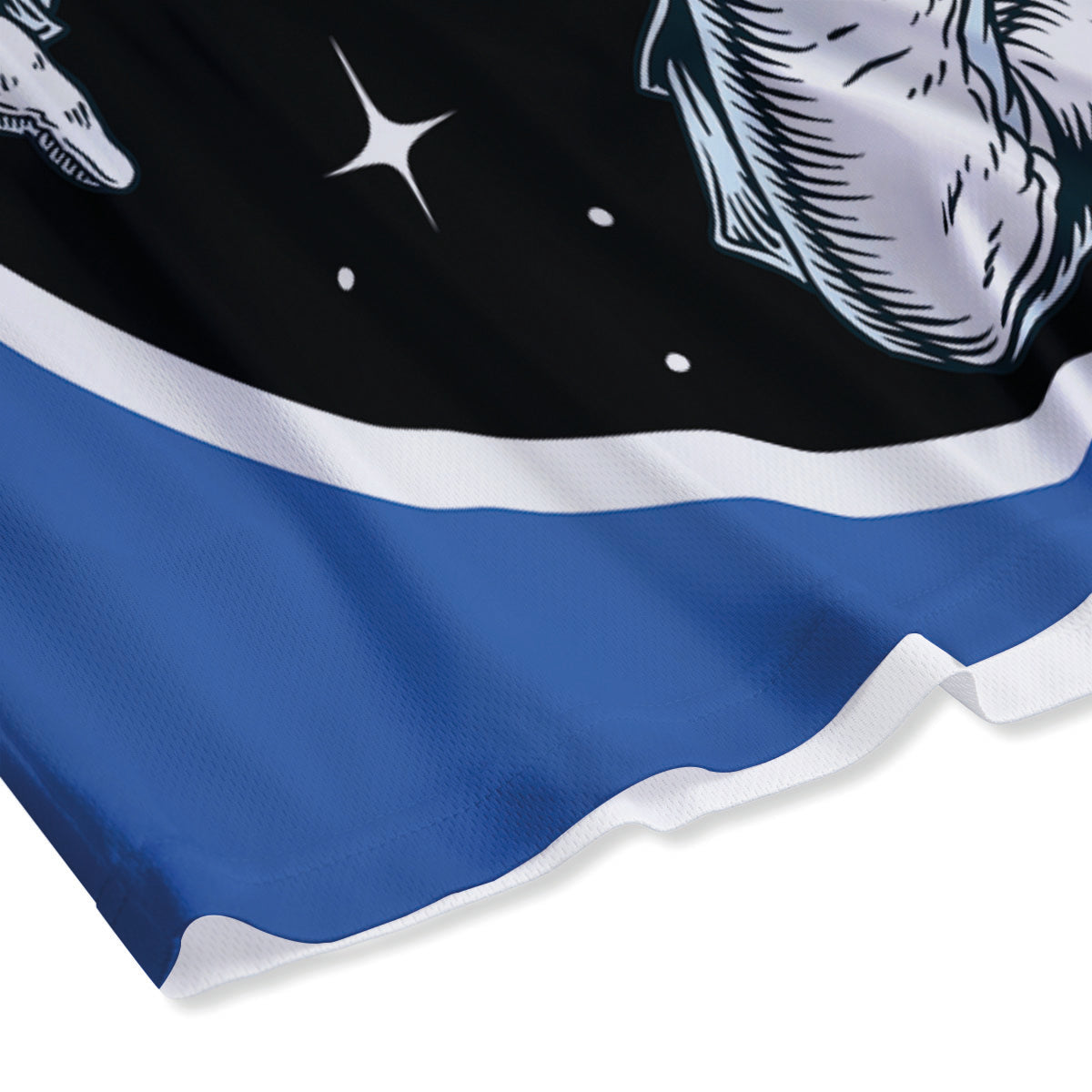 Blue Denim Jeans Polka Dot Print Pattern Mesh Shorts