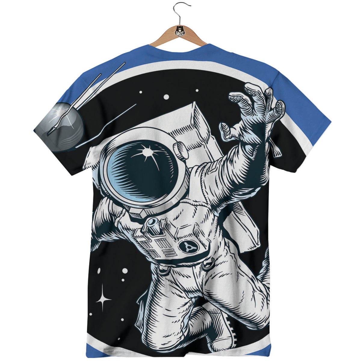 Astronaut In The Space Print T-Shirt-grizzshop