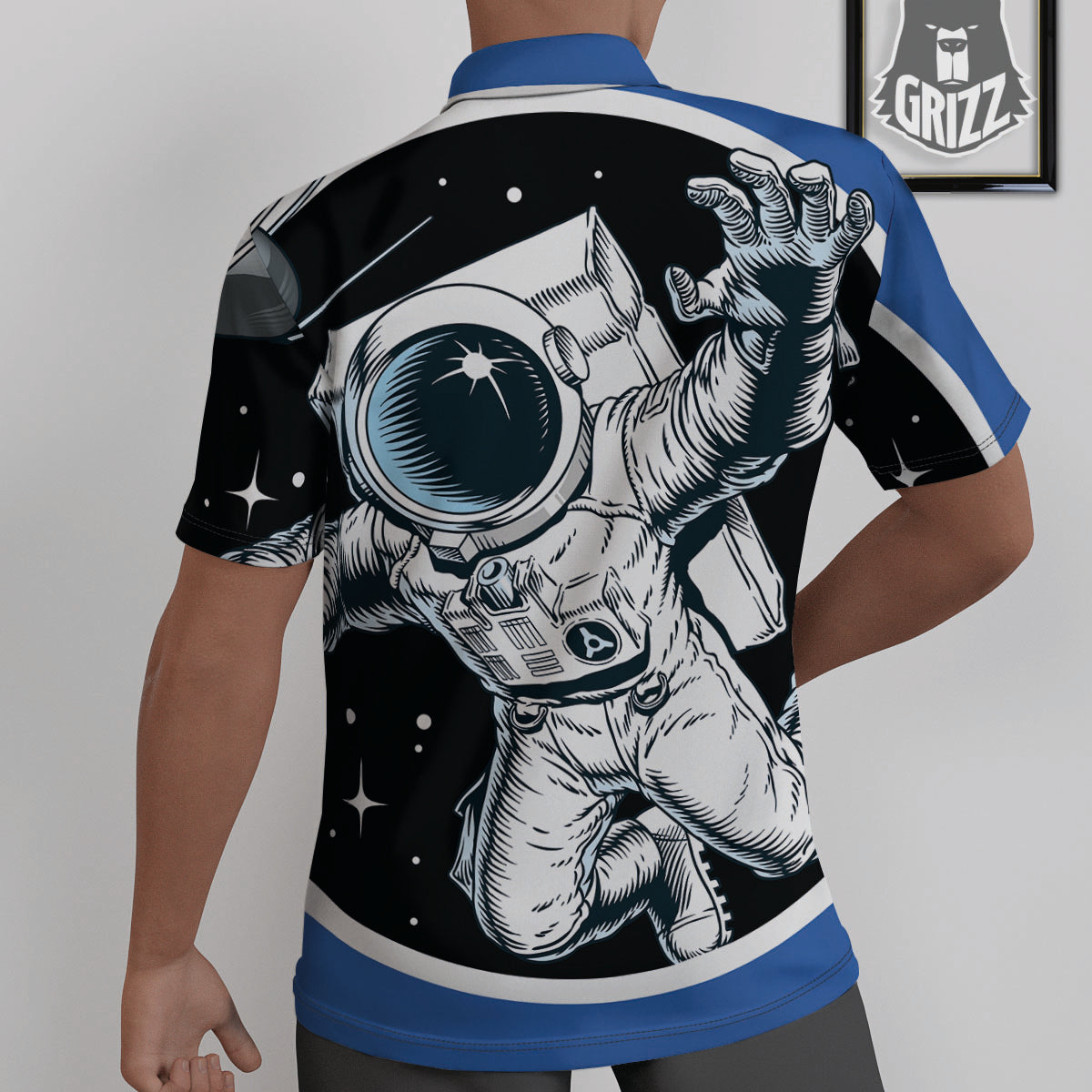 Astronaut In The Space Print Untucked Shirts-grizzshop
