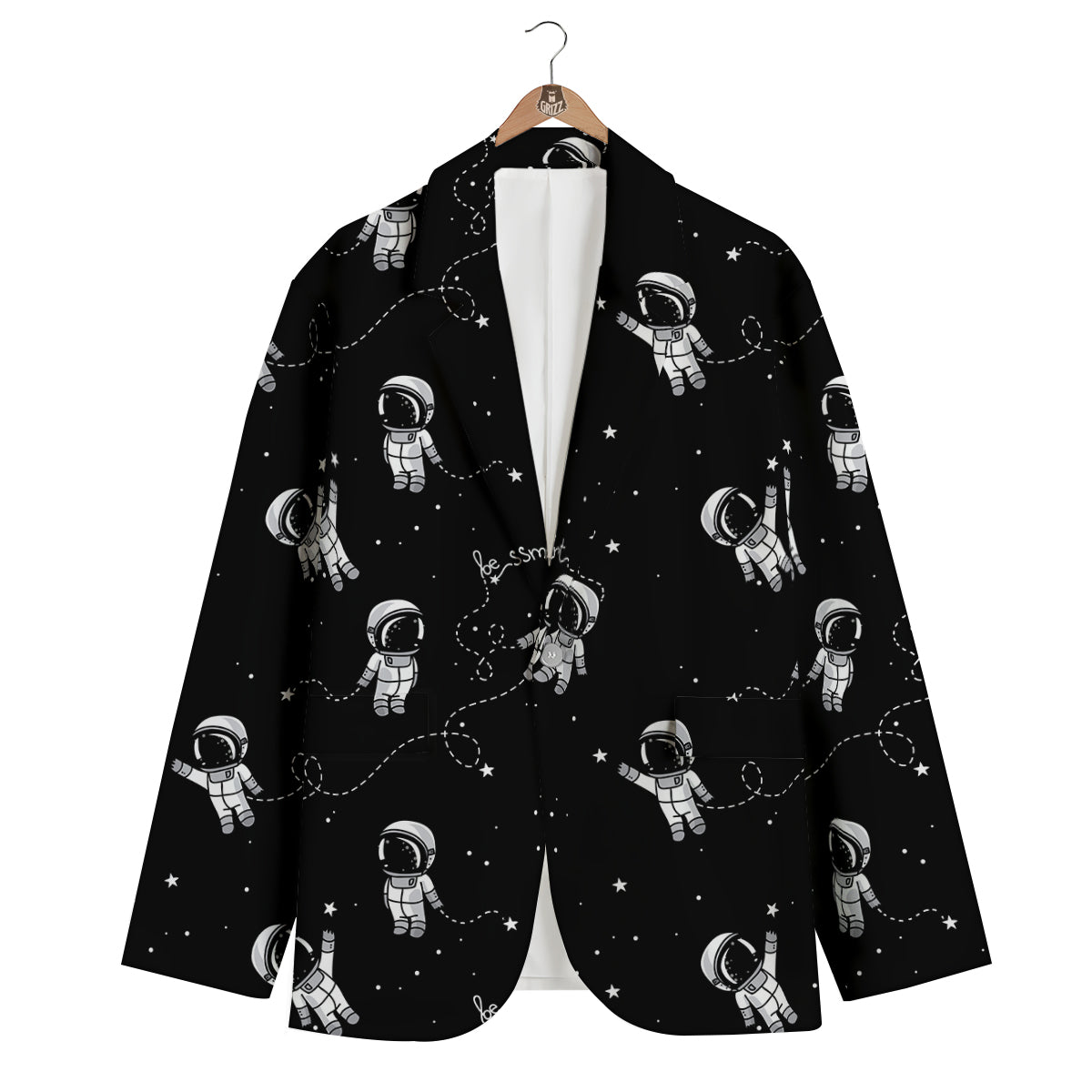 Astronaut Pattern Print Men's Blazer-grizzshop