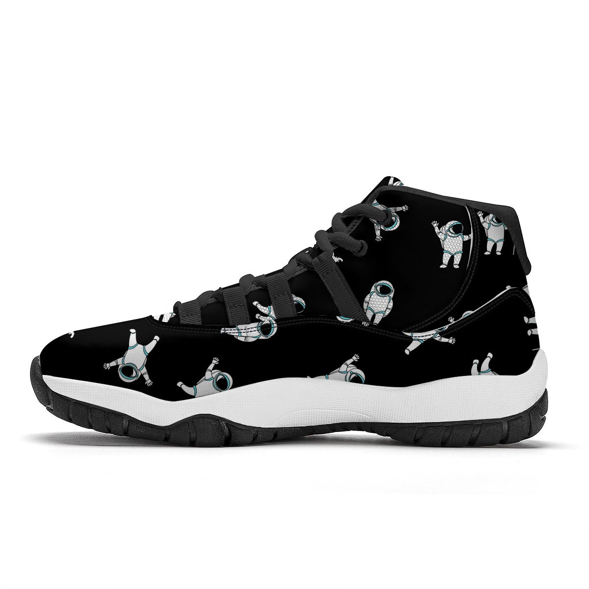 Astronaut Print Pattern Black Bball Shoes-grizzshop