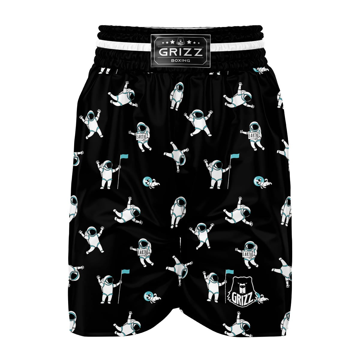 Astronaut Print Pattern Boxing Shorts-grizzshop