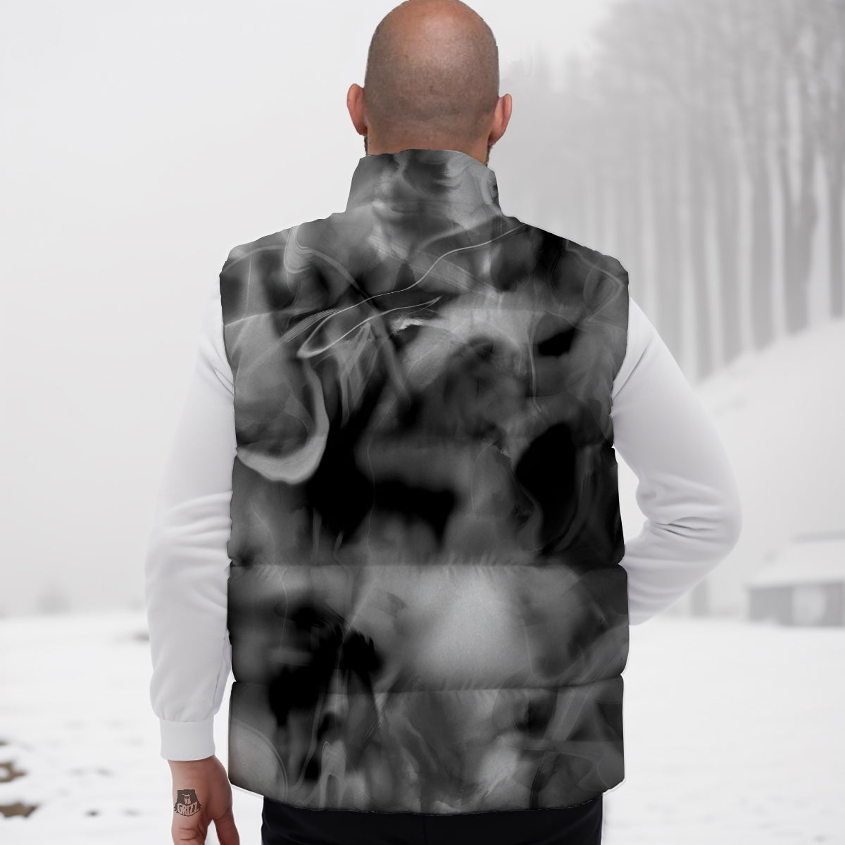 Astronaut Print Pattern Down Vest