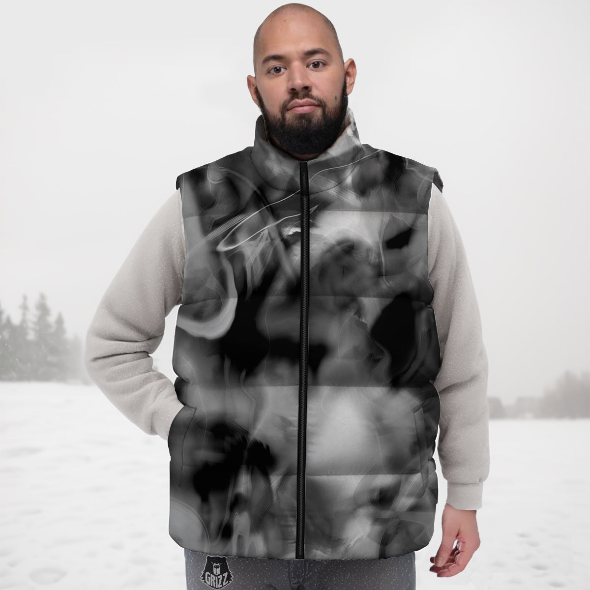 Astronaut Print Pattern Down Vest