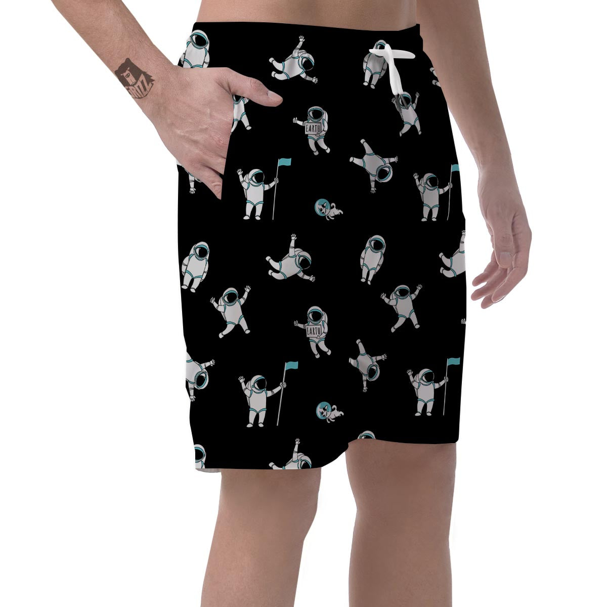 Astronaut Print Pattern Men's Shorts-grizzshop