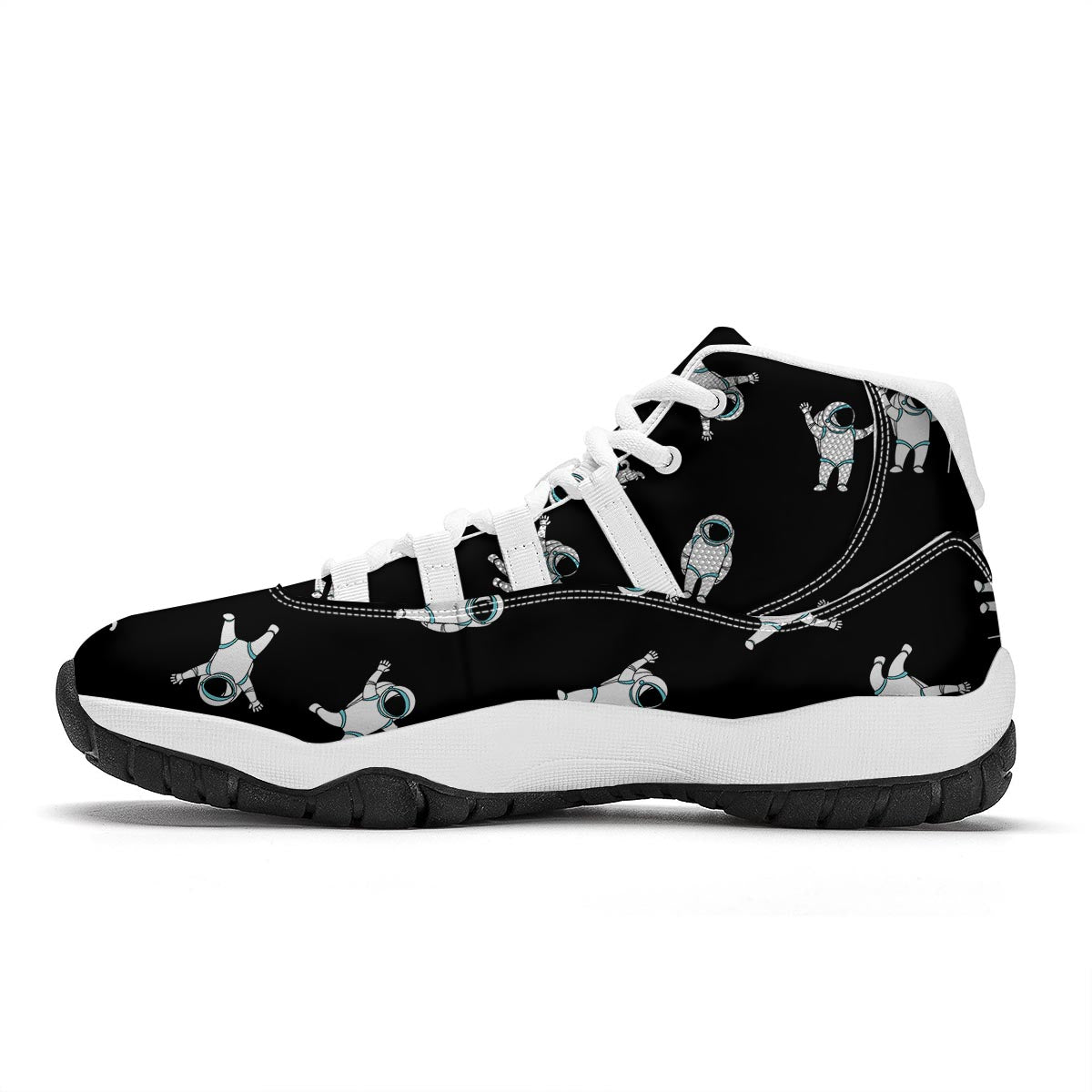Astronaut Print Pattern White Bball Shoes-grizzshop